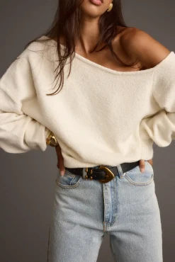 Fashion Margot Cream Asymmetrical Sweater Sweaters + Cardis|Long Sleeves