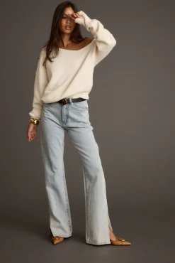 Fashion Margot Cream Asymmetrical Sweater Sweaters + Cardis|Long Sleeves