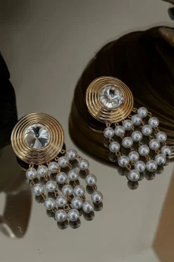 Discount Mariana Gold Pearl Fringe Earrings Jewelry|The White Edit