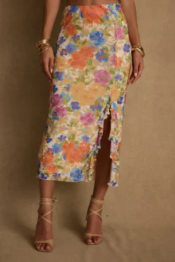Discount Marisol Floral Mesh Midi Skirt Skirts|Sets