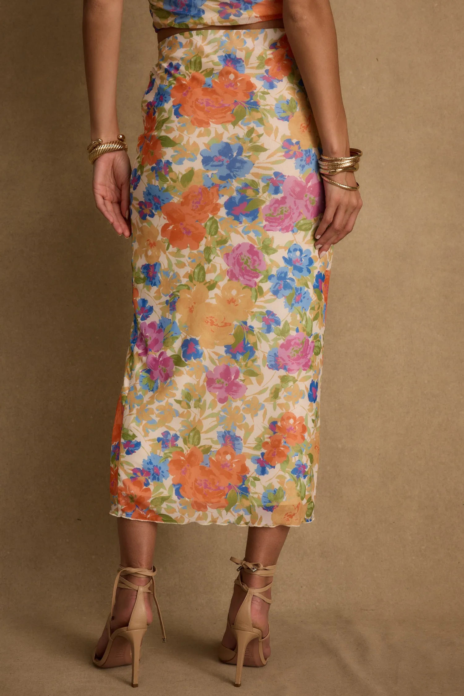 Discount Marisol Floral Mesh Midi Skirt Skirts|Sets