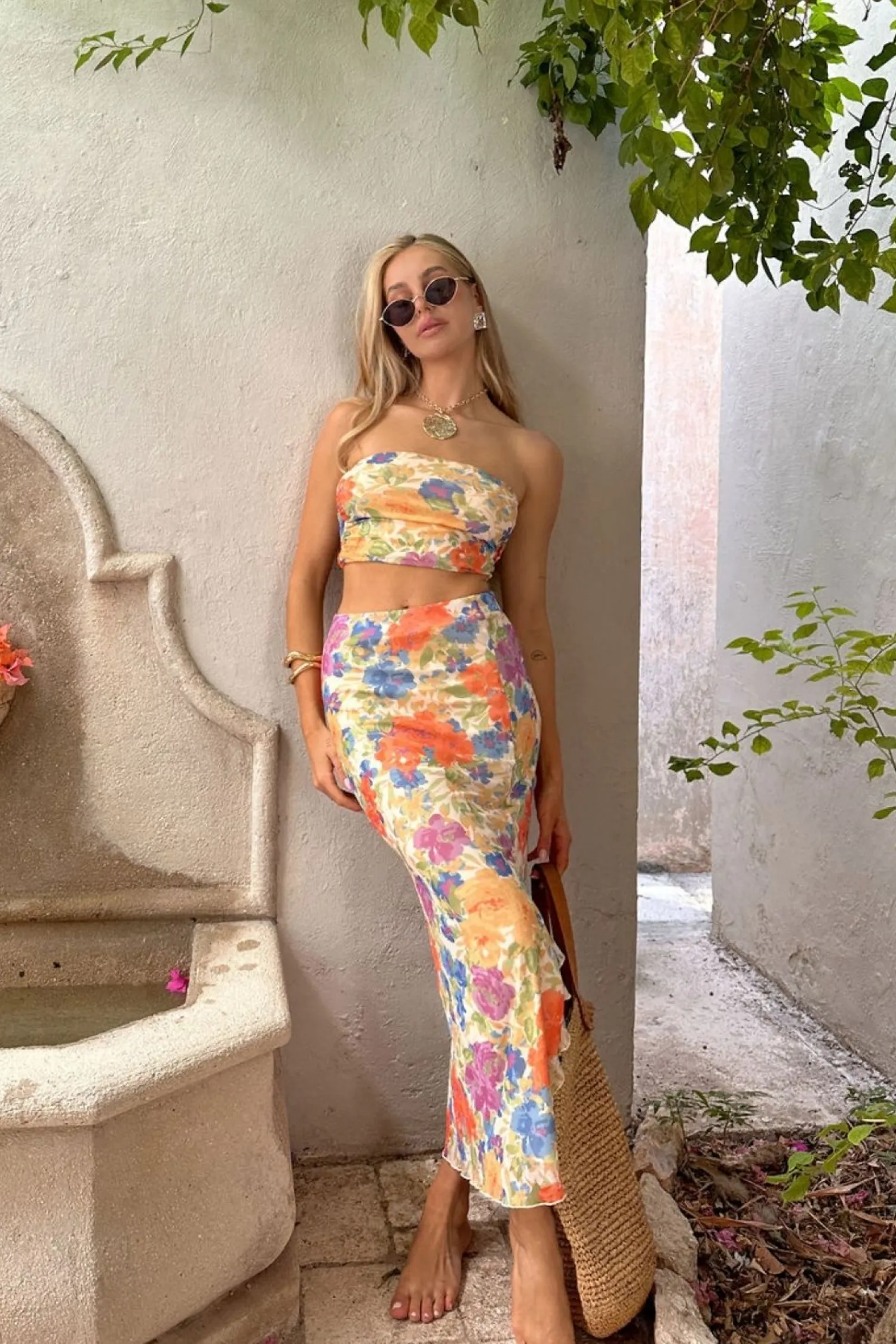 Discount Marisol Floral Mesh Midi Skirt Skirts|Sets