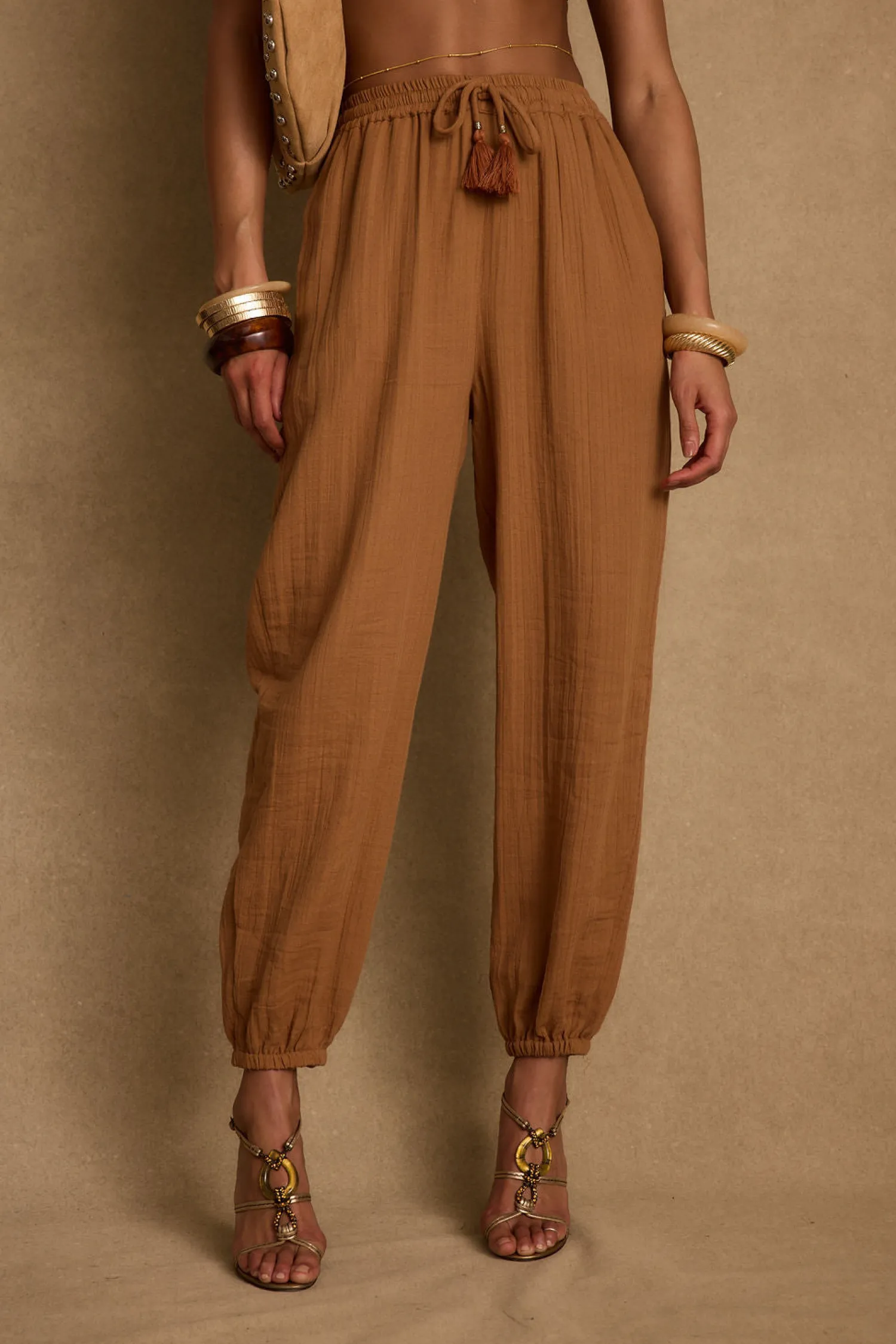 Sale Midsummer Clay Linen Joggers Pants