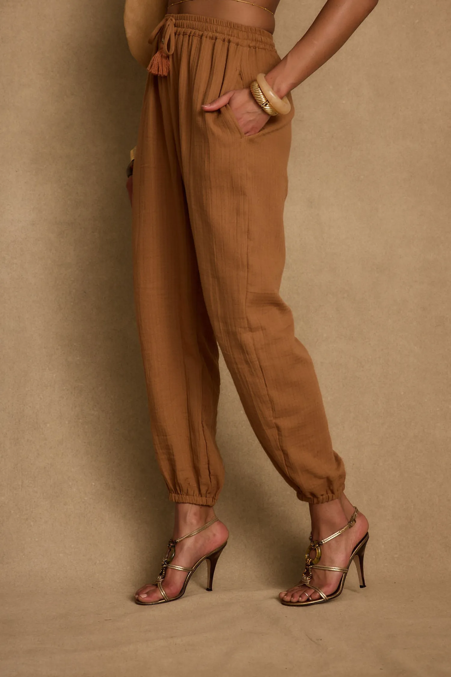 Sale Midsummer Clay Linen Joggers Pants