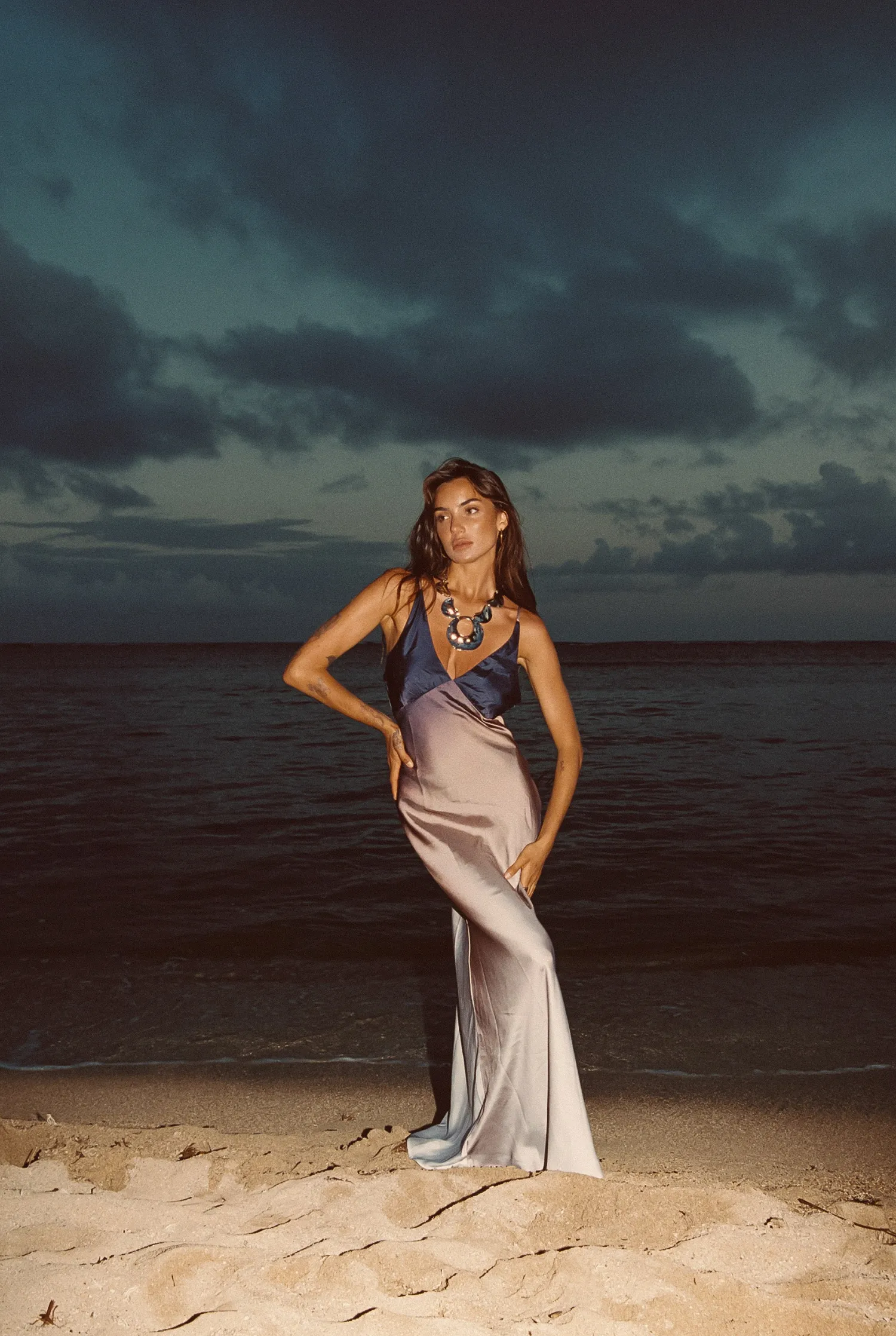 Online Mirabella Brown Satin Ombre Maxi Dress Date Night Dresses|Wedding Guest Dresses