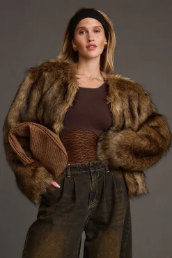 Online Misty Brown Faux Fur Coat Outerwear|Jackets