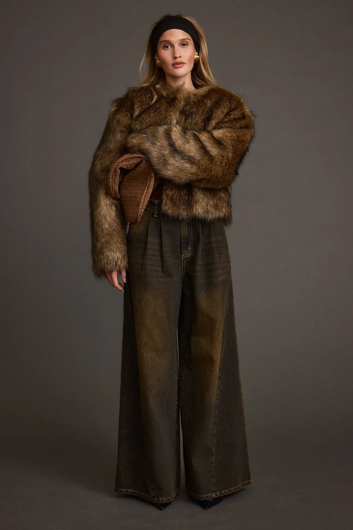 Online Misty Brown Faux Fur Coat Outerwear|Jackets
