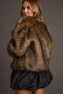 Online Misty Brown Faux Fur Coat Outerwear|Jackets