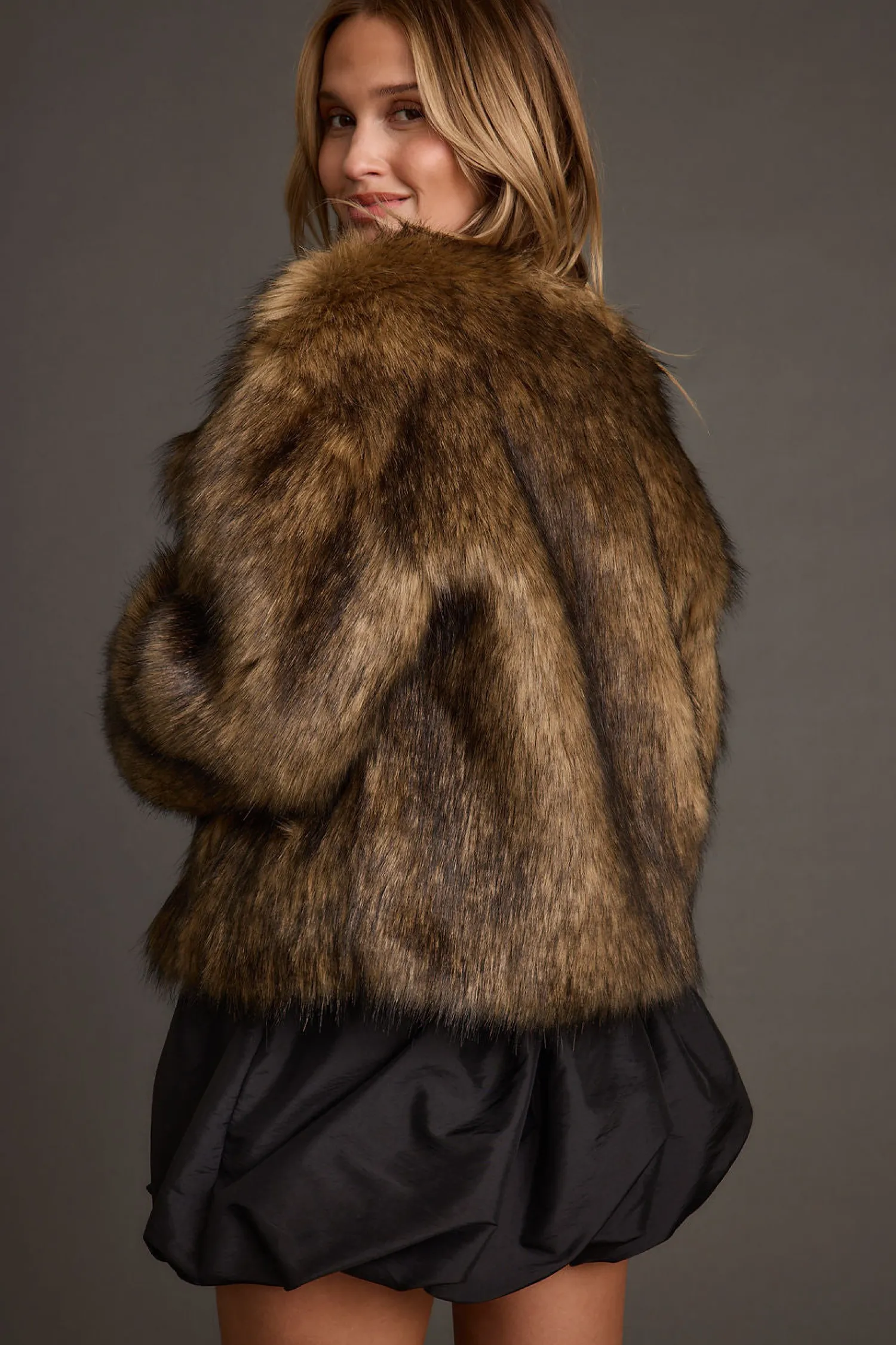 Online Misty Brown Faux Fur Coat Outerwear|Jackets