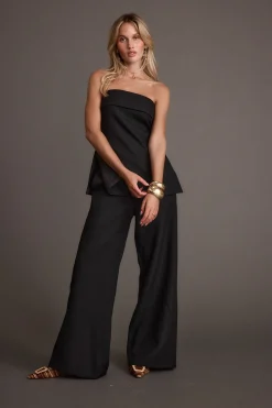 Clearance Montague Black Tailored Trousers Work Wear Bottoms|Pants