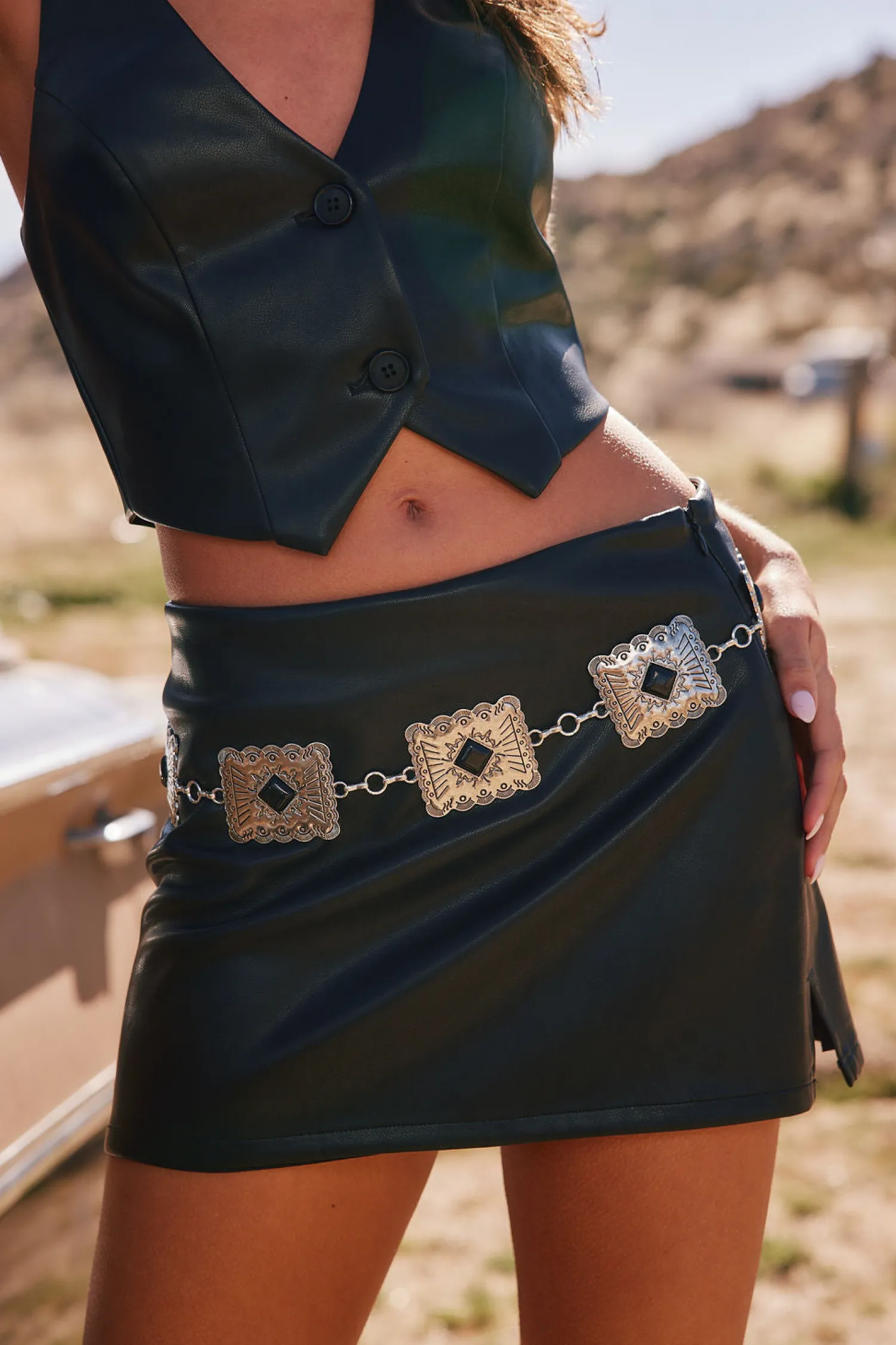 Fashion Moxie Black Micro Mini Faux Leather Skirt Skirts|Sets