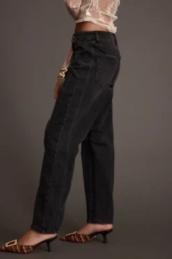 Clearance Muse Washed Black Barrel Denim Jeans Denim|Pants