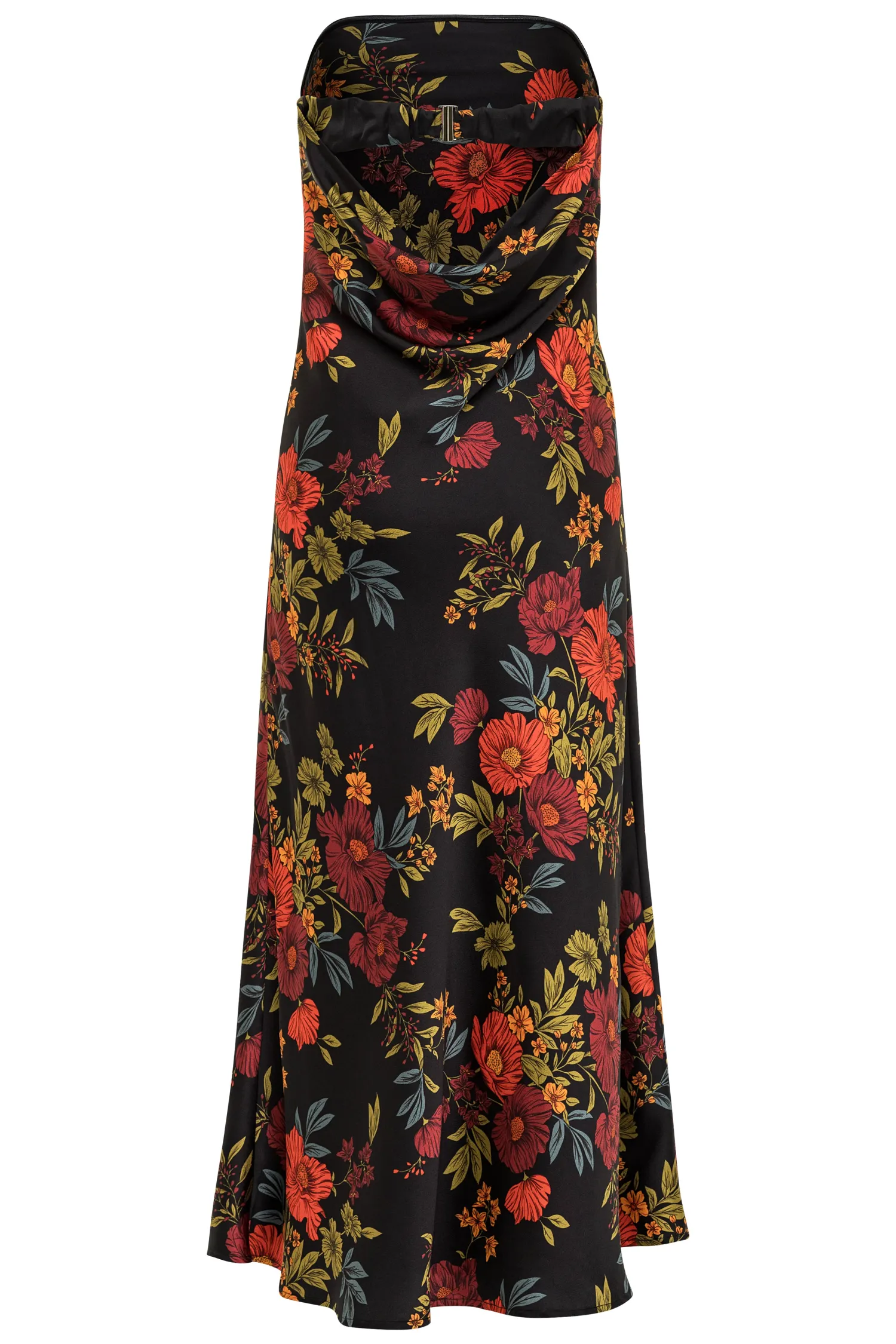 Discount Natalia Black Floral Strapless Maxi Dress Party Dresses|Wedding Guest Dresses