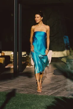 New Natalia Blue Ombre Strapless Maxi Dress Seashells + Wedding Bells|Date Night Dresses