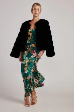 Sale Natalia Emerald Floral Strapless Maxi Dress Wedding Guest Dresses|Maxi Dresses
