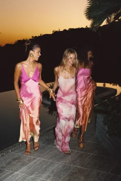 Clearance Natalia Pink Sorbet Strapless Maxi Dress Date Night Dresses|Party Dresses