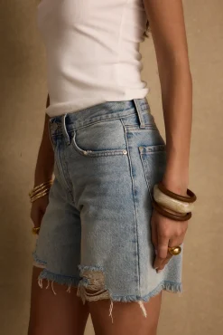 Fashion Nita Distressed Denim Shorts Denim|Shorts