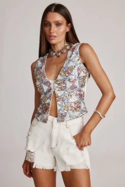 Discount Nixie Mulitcolor Sequin Vest Tees + Tanks|Denim + Diamonds Bachelorette
