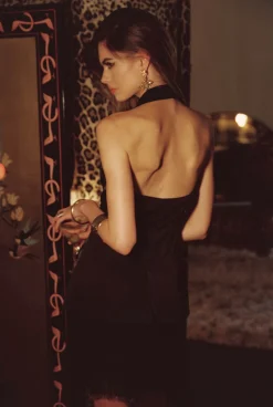 Sale Noir Black Satin Longline Vest Tees + Tanks