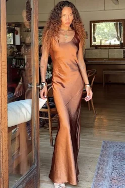 Online Orion Bronze Maxi Dress Party Dresses|Wedding Guest Dresses