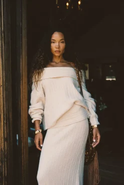 Online Pamela Beige Off The Shoulder Sweater Sweaters + Cardis|Long Sleeves