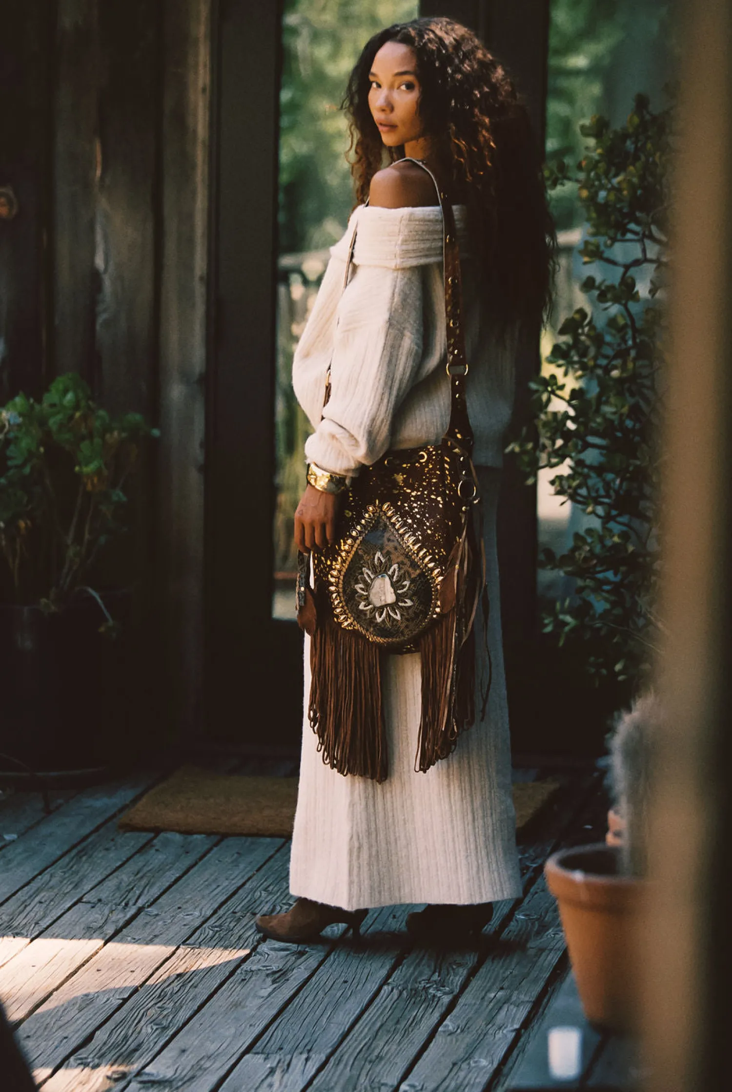 Outlet Pamela Beige Sweater Maxi Skirt Skirts