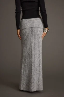 Discount Pamela Heather Grey Sweater Maxi Skirt Skirts