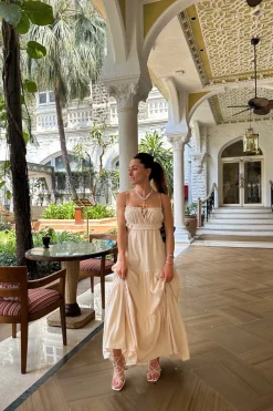 Best Paola Beige Boho Maxi Dress Day Dresses|Vacation Dresses