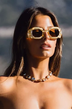 Discount Piper Yellow Chunky Sunglasses Seashells + Wedding Bells|Sunnies Shop