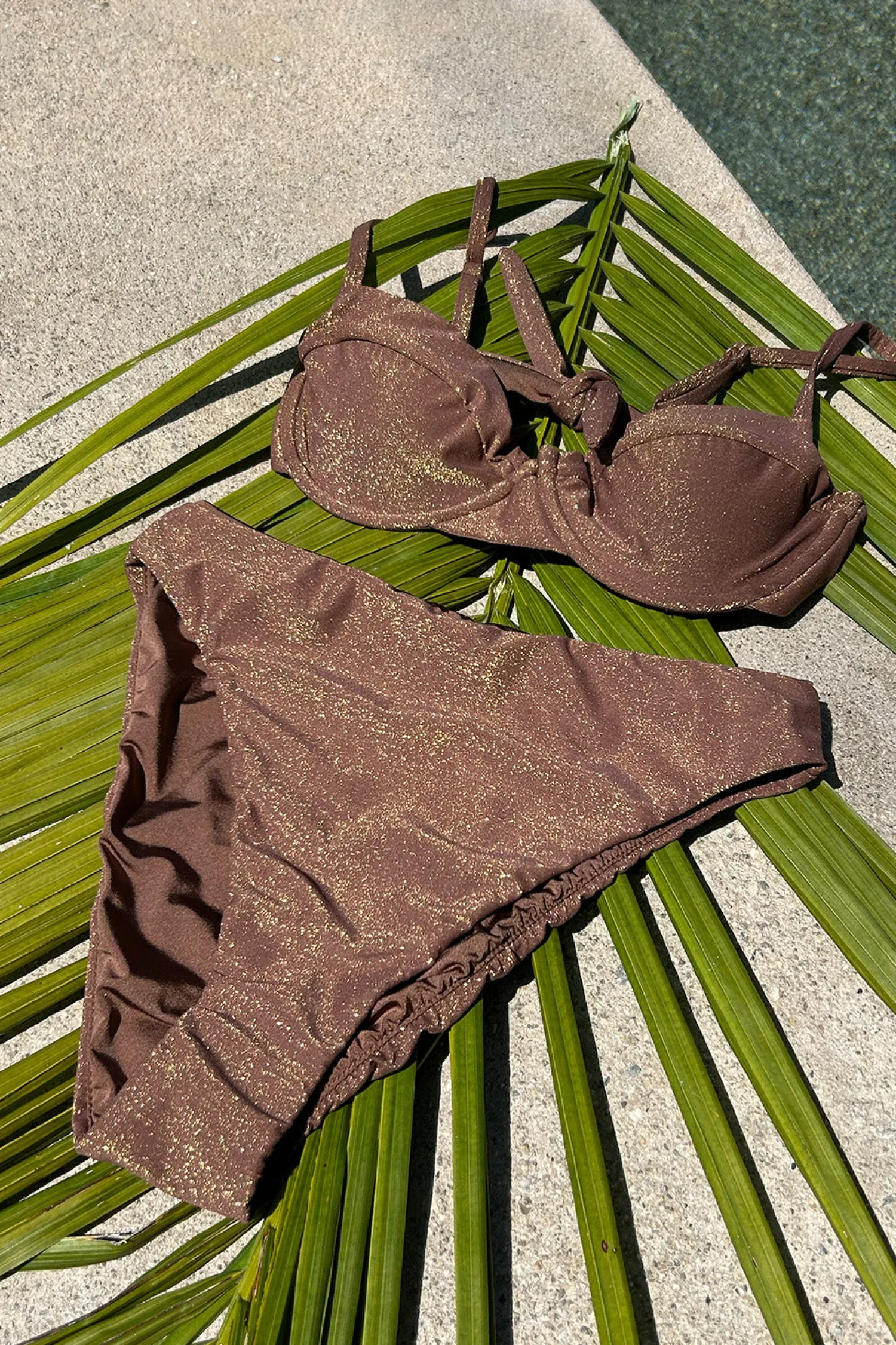 Clearance Playa Bronze Glitter Bikini Bottoms Golden Hour Bachelorette|Swimwear
