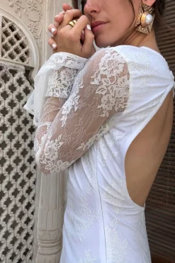 Sale Primrose Long Sleeve Lace Mini Dress Honeymoon|Engagement Party