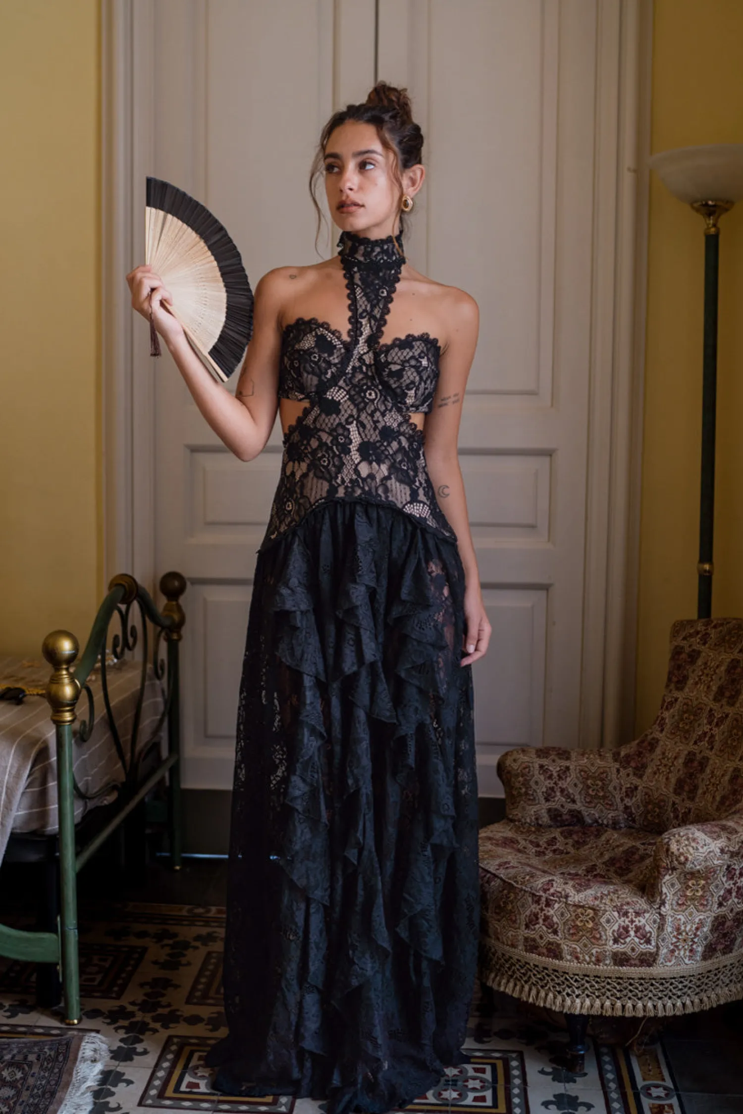 Hot Princesa Black Lace Drop Waist Maxi Dress Honeymoon|Festival Restocked