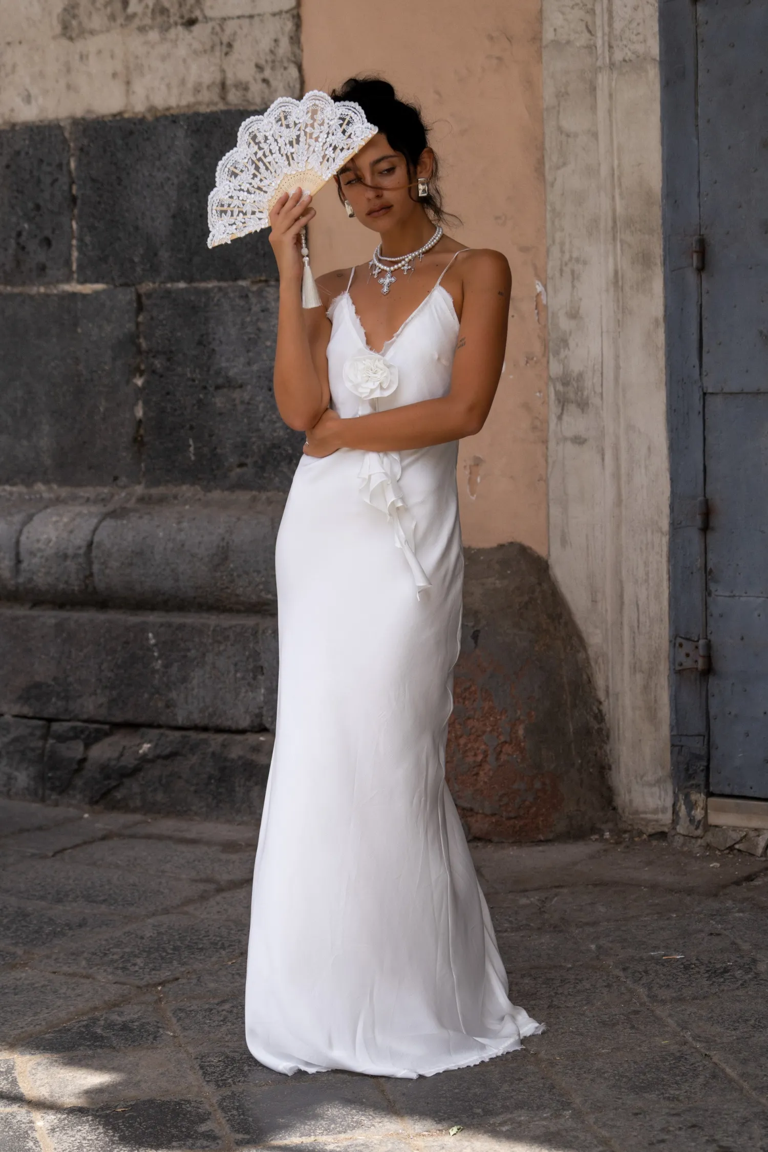 Sale Prosecco White Rosette Frill Maxi Dress Golden Hour Bachelorette|Engagement Party
