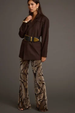 Best Rebel Brown Belted Double Breasted Blazer Jackets|Long Sleeves