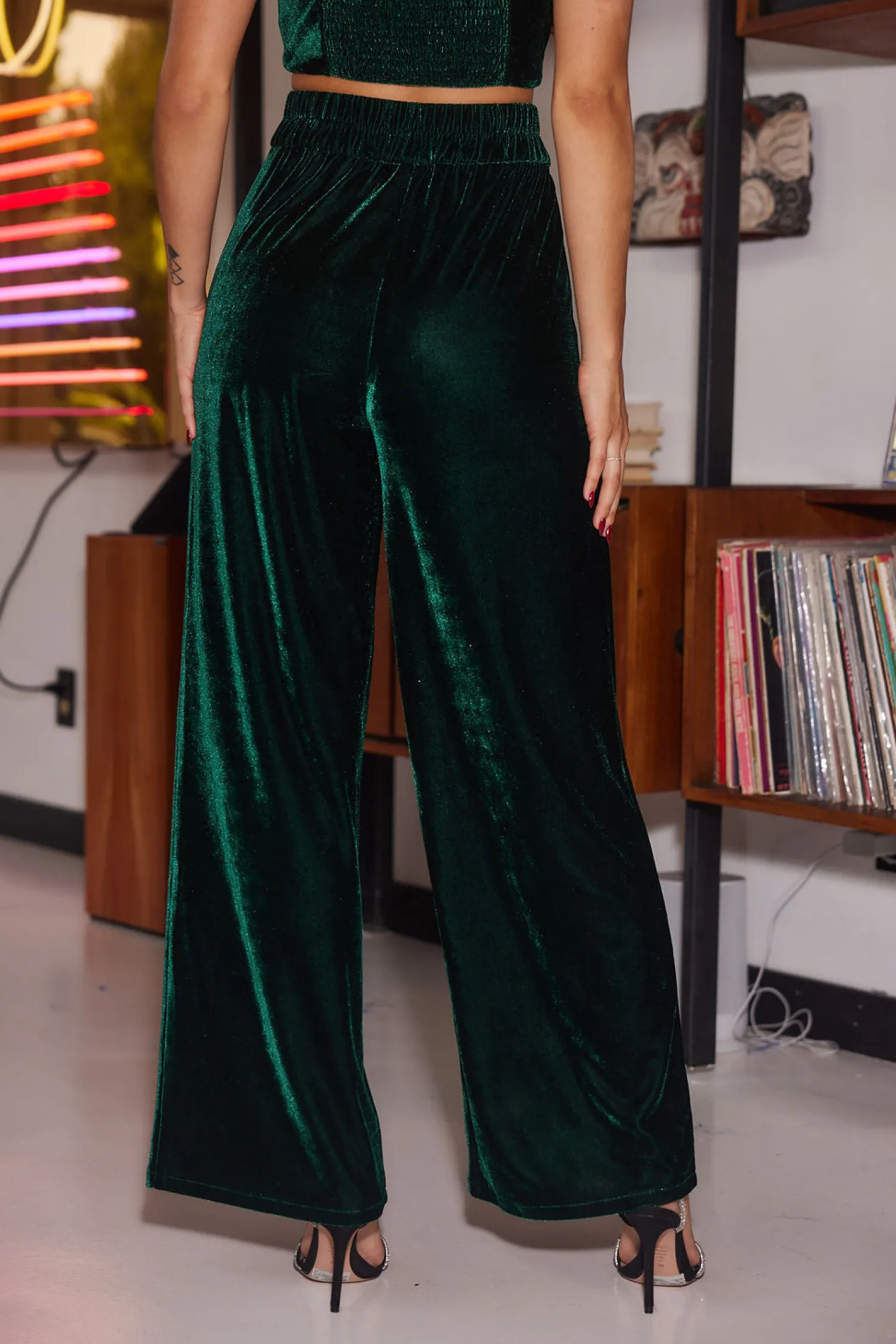 Discount Rhea Emerald Velvet Trousers Work Wear Bottoms|Pants