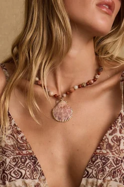 Online Rio Beaded Shell Necklace Jewelry|Seashells + Wedding Bells