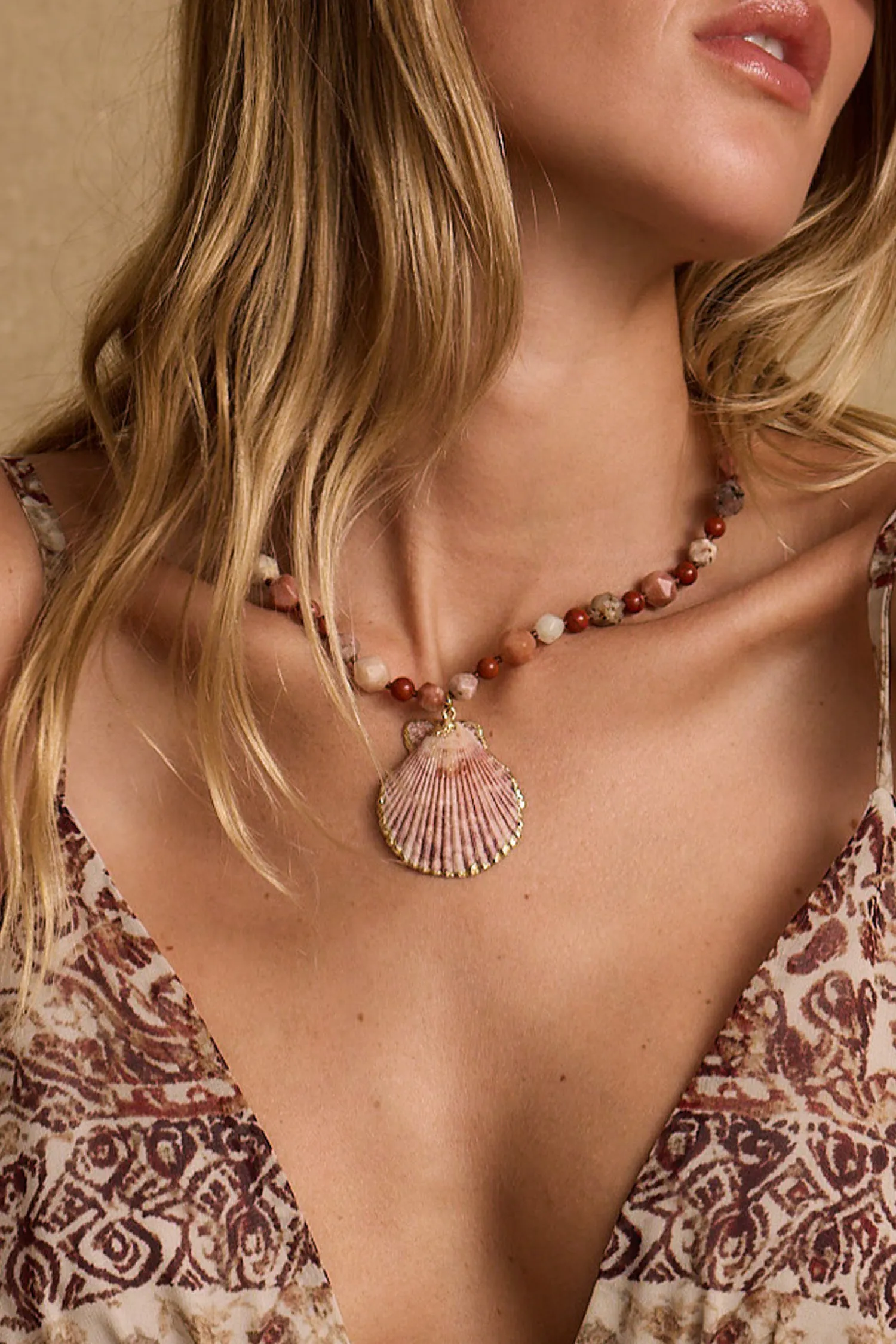 Online Rio Beaded Shell Necklace Jewelry|Seashells + Wedding Bells