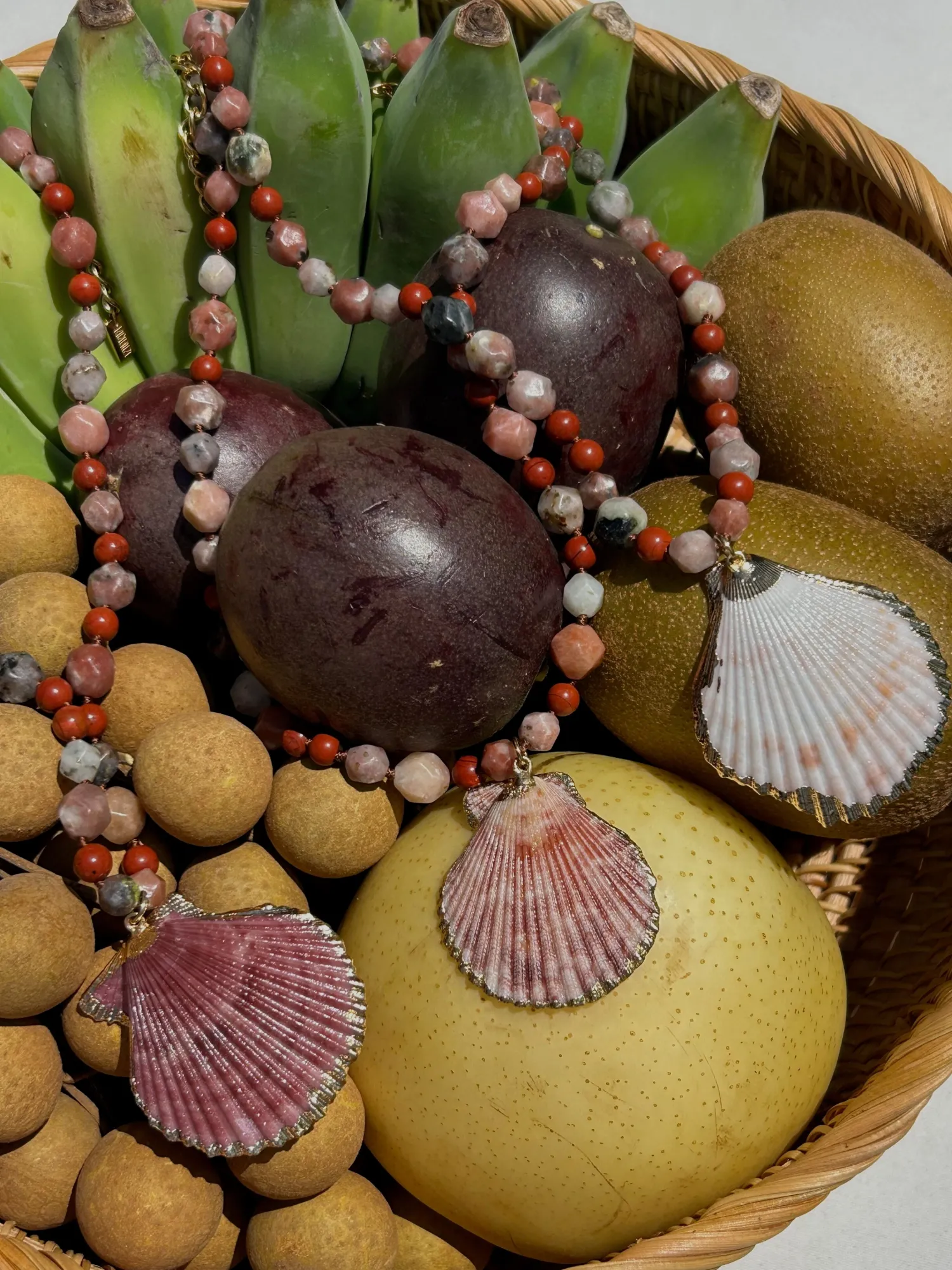 Online Rio Beaded Shell Necklace Jewelry|Seashells + Wedding Bells