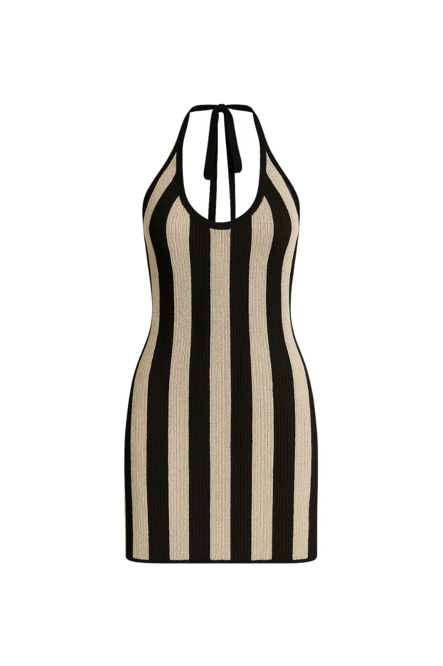 Best Risa Black Striped Knit Mini Dress Party Dresses|Day Dresses