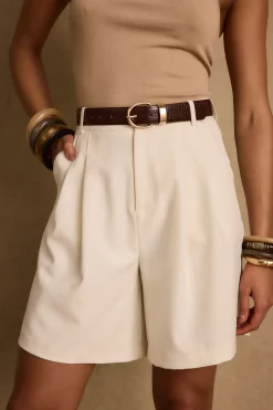Fashion Rivera Ivory Trouser Short Shorts|The White Edit
