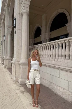 Fashion Rivera Ivory Trouser Short Shorts|The White Edit