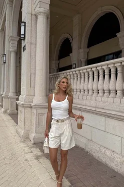 Fashion Rivera Ivory Trouser Short Shorts|The White Edit