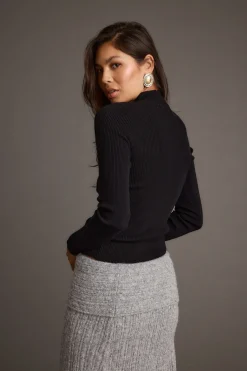 Sale Robbie Black Long Sleeve Turtleneck Workwear Tops|Long Sleeves