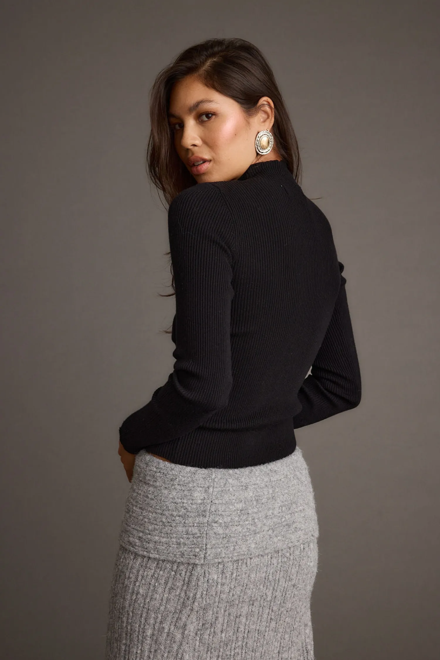 Sale Robbie Black Long Sleeve Turtleneck Workwear Tops|Long Sleeves