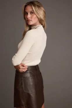 New Robbie White Long Sleeve Turtleneck Workwear Tops|Long Sleeves