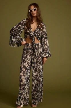 Fashion Rosario Tie Dye Wrap Top Sets|Sets