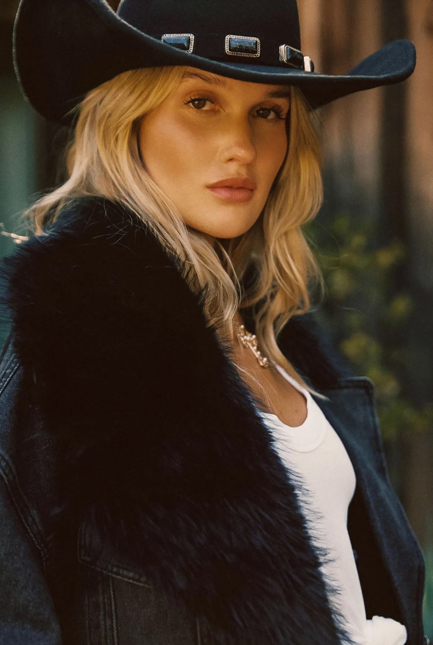 Clearance Rylee Black Denim Jacket With Faux Fur Trim Outerwear|Jackets