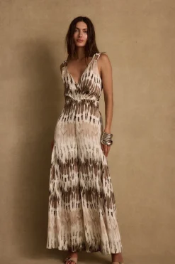 Best Salinas Abstract Satin Jumpsuit Honeymoon|Party Dresses