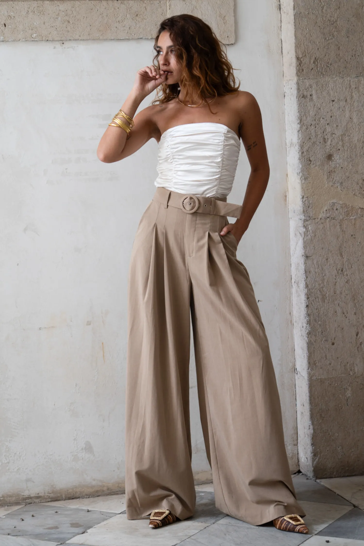 Sale Savina Ivory Strapless Ruched Satin Top Going Out Tops|The White Edit