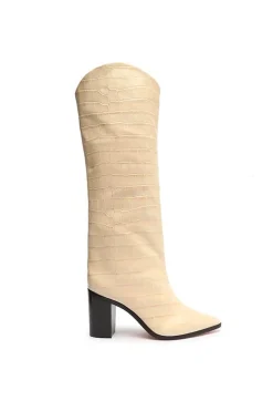 Hot Analeah Egg Shell Croc Boot Shoes|Western Bachelorette